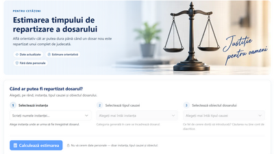premiera in justitie estimarea timpului de repartizare a dosarului csm a lansat un serviciu dedicat accesului tuturor cetatenilor la mecanismul de gestionare a cauzelor in functie de capaci 6aa917b414eec